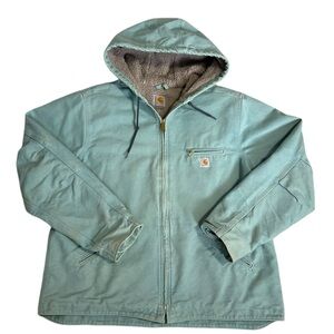 Carhartt WJ141 454 Seaglass Blue Sierra Sherpa Lined Jacket Women’s XL (16/18)